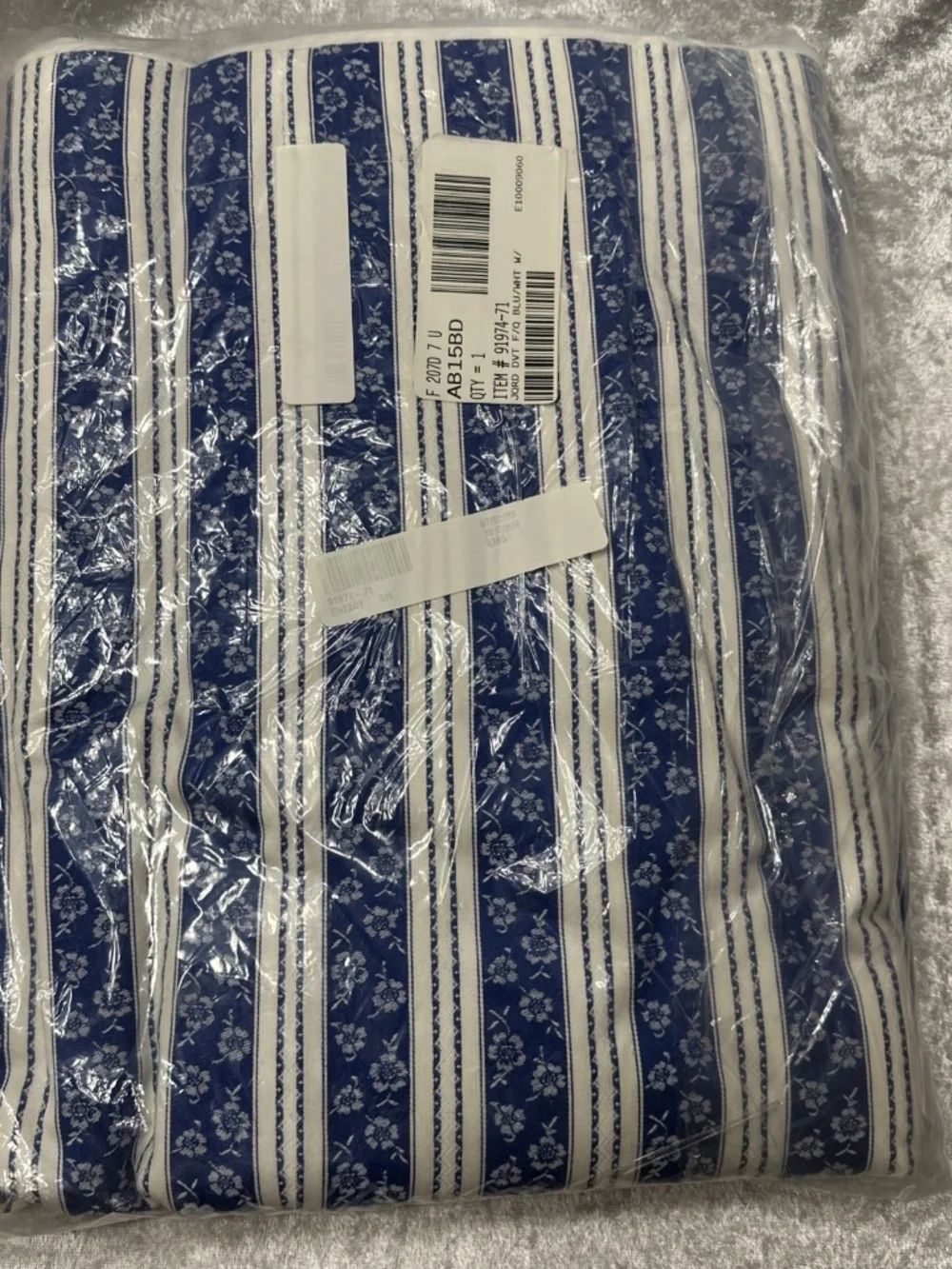 NEW 2009 Traditions By Pamela Kline Full/Queen Duvet Cover USA Blue White Floral
